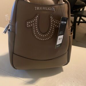 True Religion Tan Backpack with Studded Logo